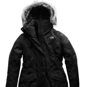 BLACK NORTH FACE DOWN PARKA - SIZE L